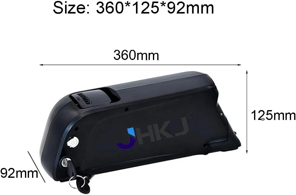 باطری لیتیوم یونی 48 ولت برای دوچرخه برقی، قابل نصب روی لوله پایین بدنه، با ظرفیت 10.4 آمپر ساعت، 12 آمپر ساعت و 13.6 آمپر ساعت، به همراه شارژر و پورت USB، مناسب برای موتورهای 0 تا 700 وات