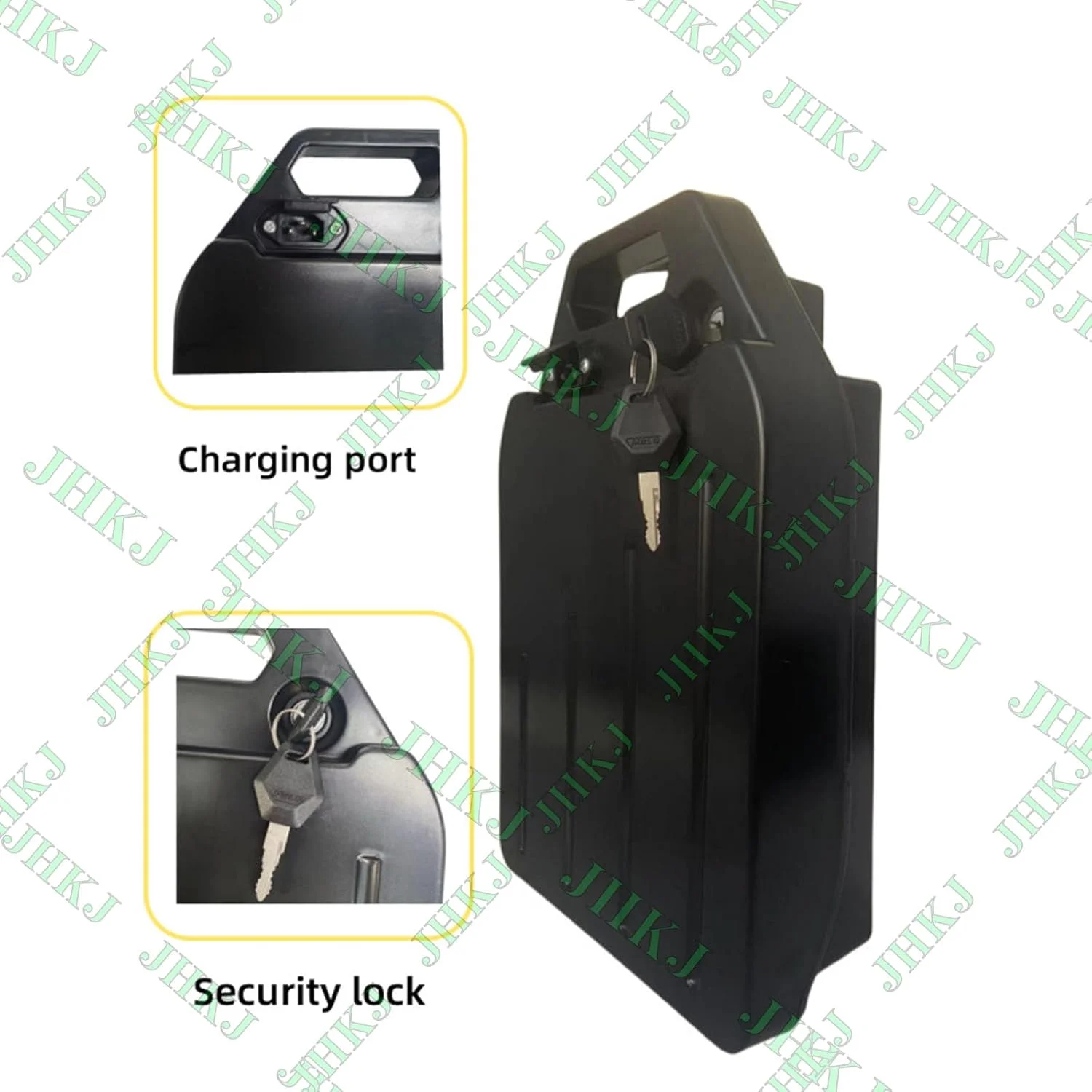 باتری لیتیوم-یونی 60 ولت 10.4 آمپر ساعت 12.5 آمپر ساعت 48 ولت 10.4 آمپر ساعت 13 آمپر ساعت 15.6 آمپر ساعت با شارژر و قفل ایمنی، باتری موتور سیکلت برای موتور 500 وات - 750 وات