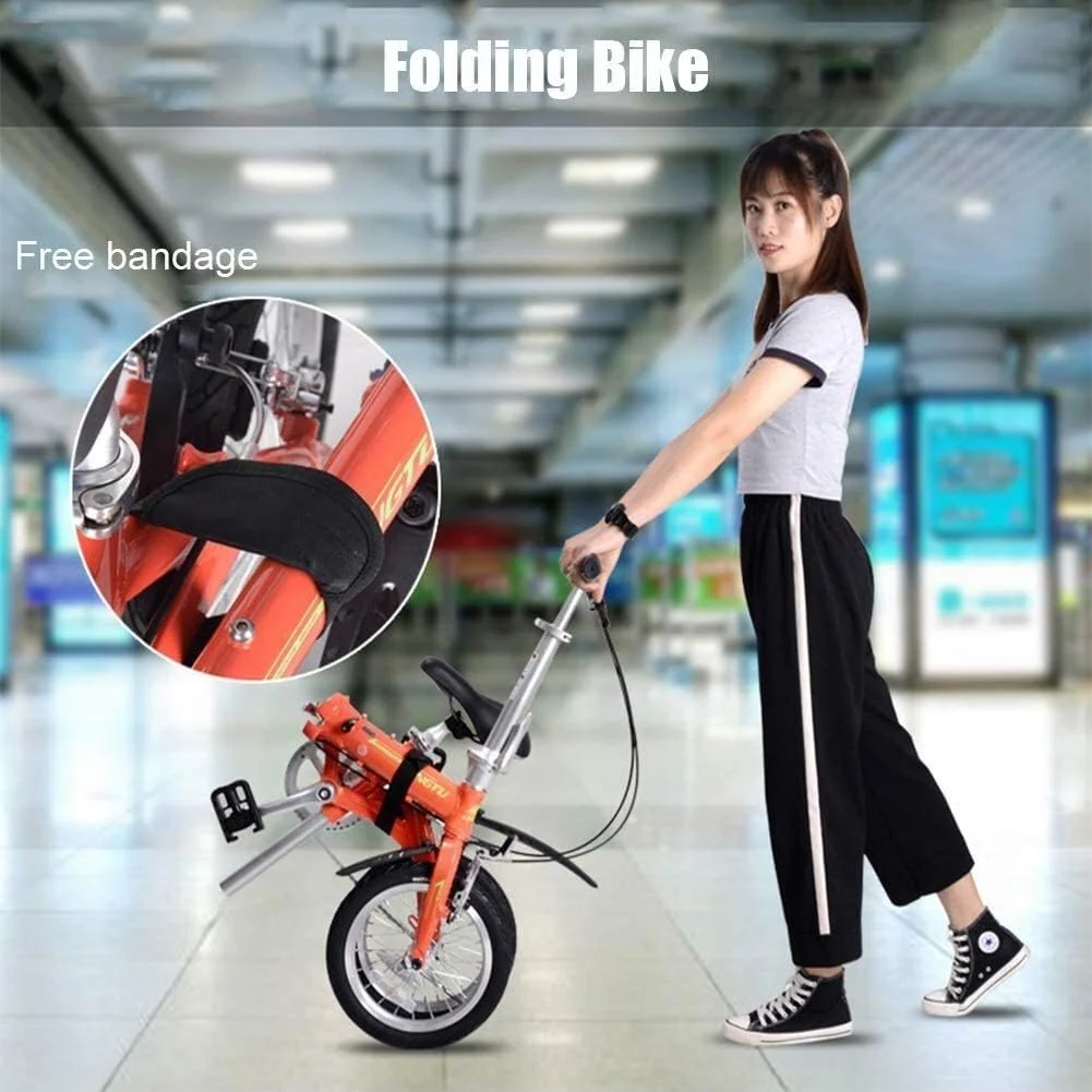 دوچرخه تاشو کوچک و ساده مد روز، سبک و قابل حمل، آلیاژ آلومینیوم 14 اینچی، دوچرخه شهری فوق العاده جمع و جور تک سرعته