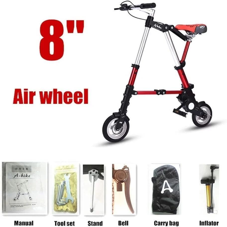 دوچرخه تاشو کوچک و ساده مد روز، فوق سبک 8، دوچرخه قابل حمل برای حمل و نقل در فضای باز و مترو، دوچرخه تاشو A 8 اینچی با چرخ جامد دوچرخه تاشو کوچک و ساده مد روز، فوق سبک 8، دوچرخه قابل حمل برای حمل و نقل در فضای باز و مترو، دوچرخه تاشو A 8 اینچی با چرخ جامد