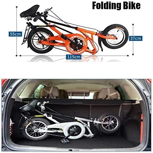 دوچرخه تاشو مینی ساده و شیک 12 اینچی تک سرعته فوق العاده جمع و جور با فولاد کربنی سبک وزن به همراه باربند عقب (رنگ: زرد) دوچرخه تاشو مینی ساده و شیک 12 اینچی تک سرعته فوق العاده جمع و جور با فولاد کربنی سبک وزن به همراه باربند عقب (رنگ: زرد)