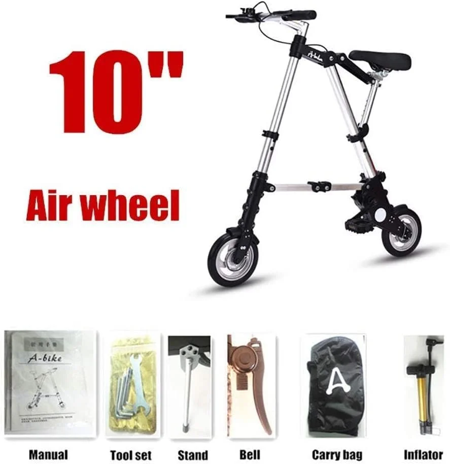 دوچرخه تاشو کوچک و سبک وزن با طراحی ساده، مناسب دانش‌آموزان، قابل تنظیم، دوچرخه شهری با فریم آلومینیومی، مناسب سفر و فضای باز برای آقایان و بانوان، چرخ بادی ۱۰ اینچی مدل A