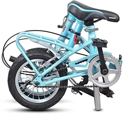 دوچرخه تاشو کودکانه ساده و شیک 12 اینچی، سبک وزن، با فریم فولادی کربنی، مناسب دانش آموزان، تک سرعته، فریم تقویت شده، دوچرخه رفت و آمد (رنگ: آبی)