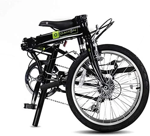 دوچرخه تاشو ساده و شیک بزرگسالان 20 اینچ 6 دنده با سرعت متغیر، صندلی قابل تنظیم، سبک وزن، قابل حمل، دوچرخه شهری تاشو، رنگ سفید (رنگ: مشکی)