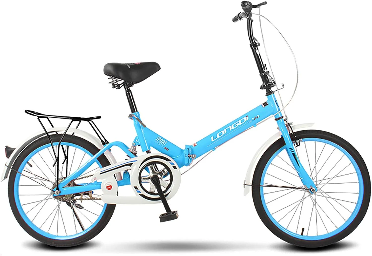 دوچرخه تاشو ساده و شیک 16 اینچی / 20 اینچی مینی قابل حمل دانشجویی برای مردان و زنان دوچرخه سبک وزن غیر رسمی ترمز دوبل کمک فنر