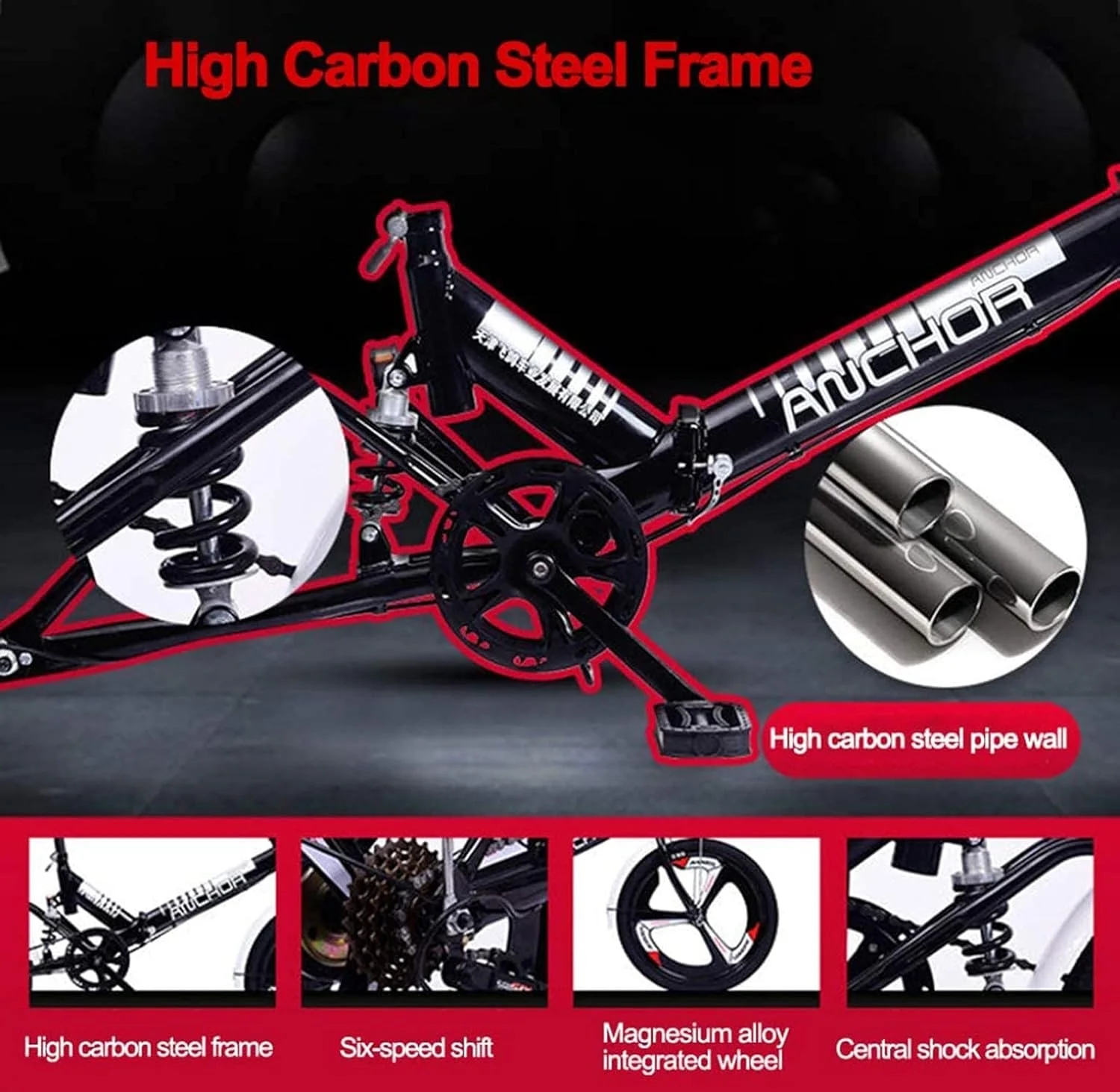 دوچرخه تاشو ساده و شیک با ترمز دیسکی مناسب جاده های کوهستانی و جاده های بارانی و برفی، آلیاژ آلومینیوم فوق سبک، دوچرخه تاشو 20 اینچ D 20 اینچ