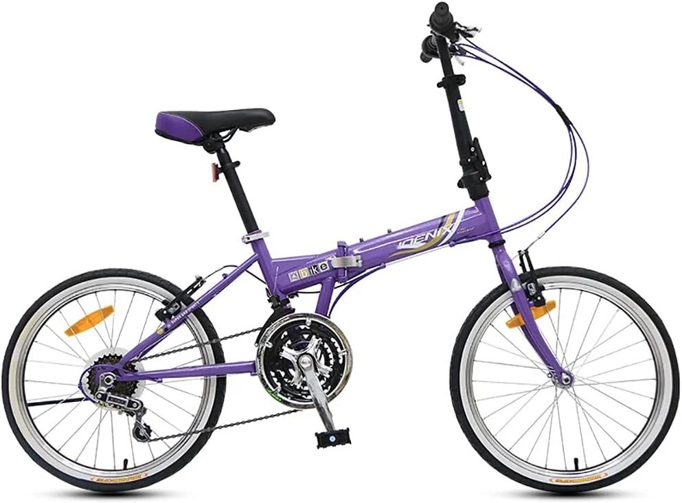 دوچرخه تاشو ساده و شیک 20 اینچی با فریم فولادی کربنی، مناسب برای آقایان و بانوان، 7 دنده متغیر، مناسب تردد شهری