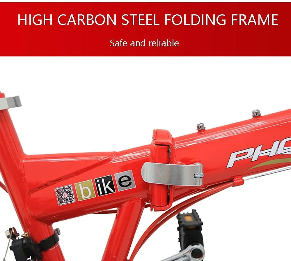 دوچرخه تاشو ساده و شیک 20 اینچی با فریم فولادی کربنی، مناسب برای آقایان و بانوان، 7 دنده متغیر، مناسب تردد شهری دوچرخه تاشو ساده و شیک 20 اینچی با فریم فولادی کربنی، مناسب برای آقایان و بانوان، 7 دنده متغیر، مناسب تردد شهری