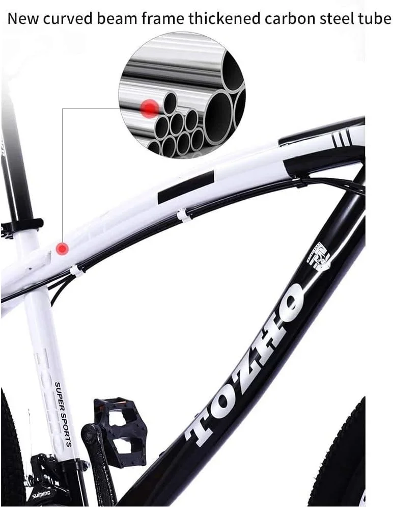 دوچرخه کودکانه ساده و شیک سایز ۲۴ اینچ، دارای چرخ یکپارچه، ترمز دیسکی دوبل، سیستم کمک فنر، ۲۱ دنده، مناسب دانش آموزان، دوچرخه کوهستانی با دنده متغیر و کمک فنر، مناسب نوجوانان و دانش آموزان (رنگ مشکی)