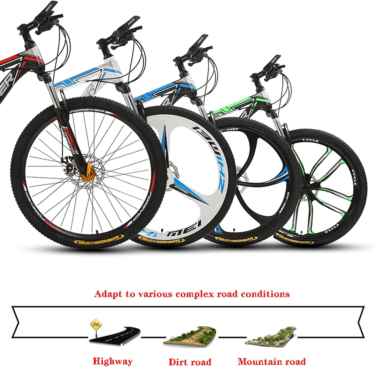 دوچرخه تاشو شهری ساده و مد روز، دوچرخه کوهستانی سبک تاشو بزرگسالان، چرخ 6 پره، جذب شوک دوبل، ترمز دیسکی دوبل، در رنگ های متنوع