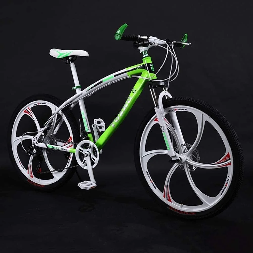 دوچرخه بچگانه شیک و ساده سایز ۲۴ اینچ، دارای طوقه یکپارچه، ترمز دیسکی دوبل، سیستم کمک فنر، ۲۱ دنده، مناسب دانش آموزان، دوچرخه کوهستانی با دنده متغیر و سیستم کمک فنر، مناسب نوجوانان و دانش آموزان (رنگ: مشکی)