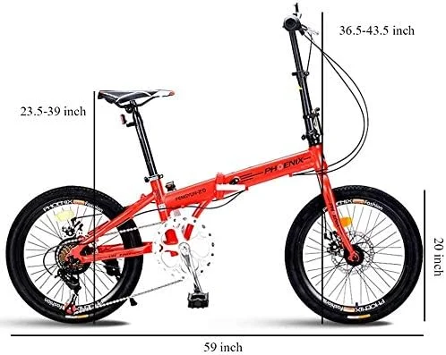 دوچرخه تاشو بزرگسالان با طراحی ساده و مدرن، سایز 20، 7 دنده، ترمز دیسکی، مینی تاشو، فولاد کربنی سبک وزن، قاب تقویت شده قابل حمل، دوچرخه رفت و آمد قرمز (رنگ: قرمز) دوچرخه تاشو بزرگسالان با طراحی ساده و مدرن، سایز 20، 7 دنده، ترمز دیسکی، مینی تاشو، فولاد کربنی سبک وزن، قاب تقویت شده قابل حمل، دوچرخه رفت و آمد قرمز (رنگ: قرمز)