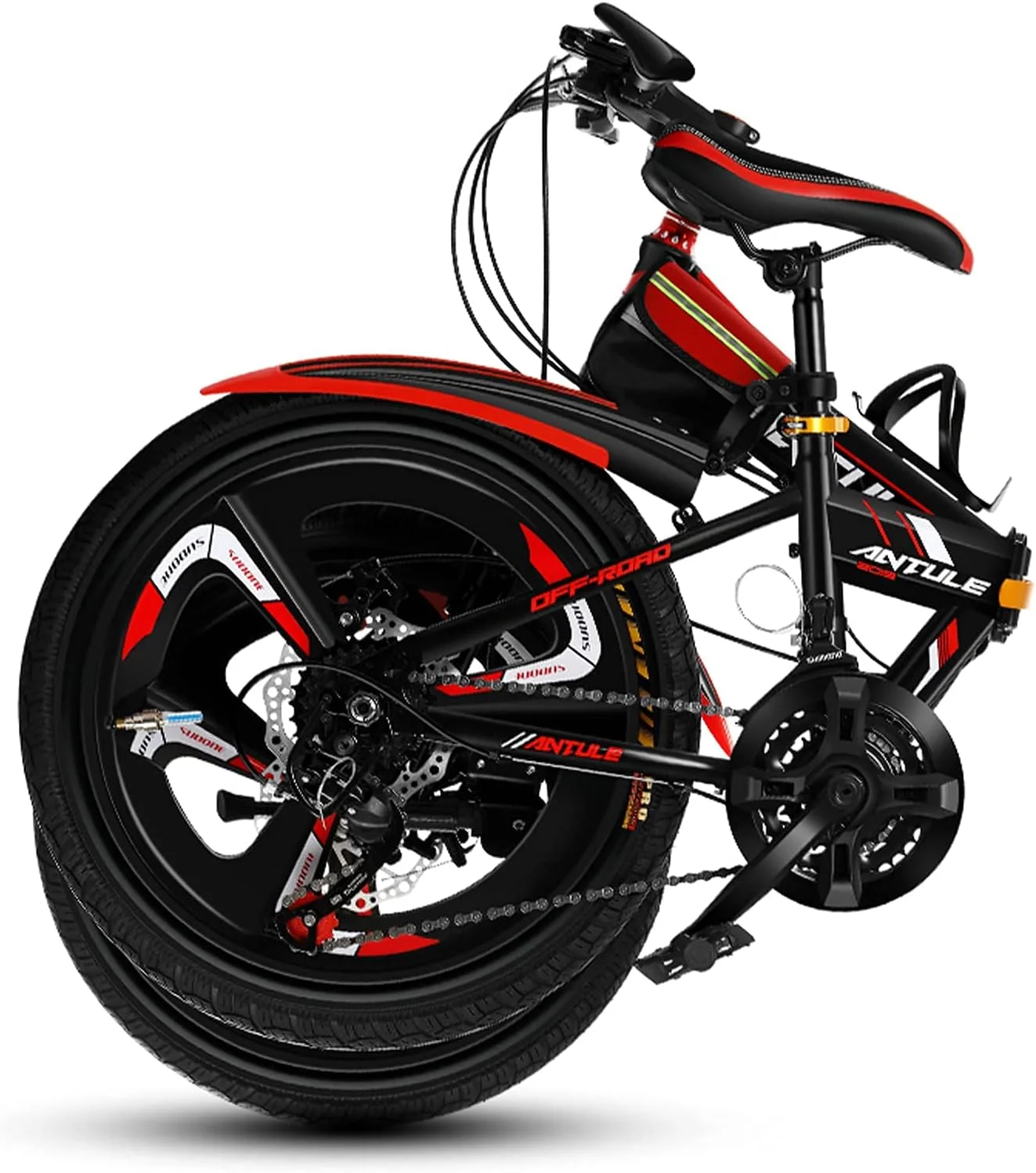 دوچرخه کوهستانی تاشو ساده و مدرن سایز 20/22/24 اینچ مناسب بزرگسالان و کودکان، 21 دنده ضد لغزش، مناسب برای کودکان و بزرگسالان بالای 10 سال (رنگ: صورتی، سایز: 20 اینچ)