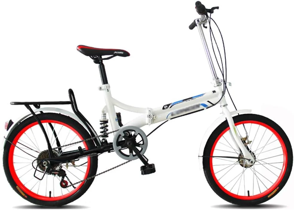 دوچرخه تاشو 20 اینچی 6 سرعته با طراحی ساده و مد روز، دوچرخه تاشو سبک وزن دانشجویی مناسب آقایان و بانوان، دارای سیستم کمک فنر