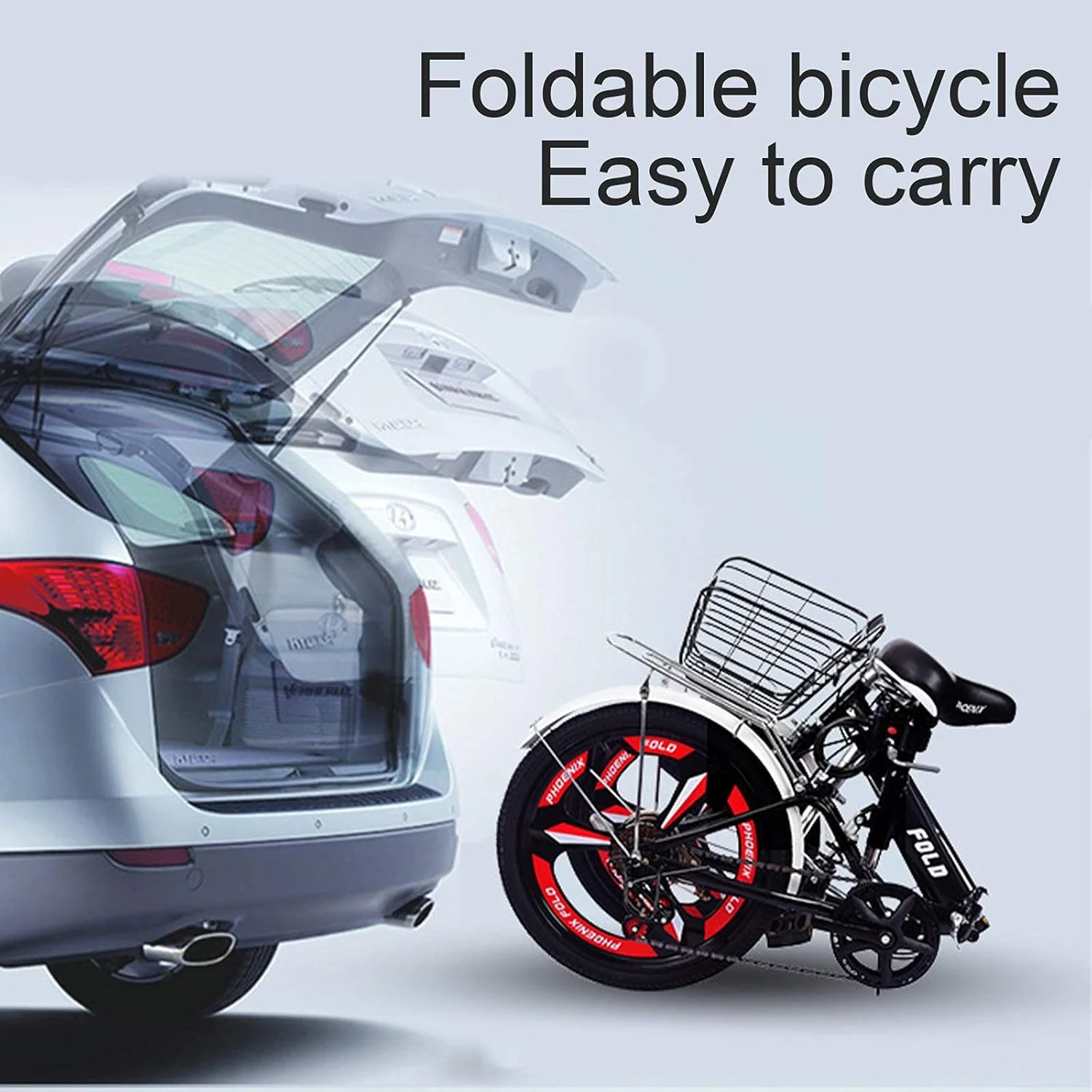 دوچرخه تاشو 20 اینچی با طراحی ساده و مدرن، مناسب بزرگسالان، نوجوانان و بانوان، دوچرخه سبک و کوچک برای دانشجویان، کارمندان و تردد شهری (رنگ: آبی)