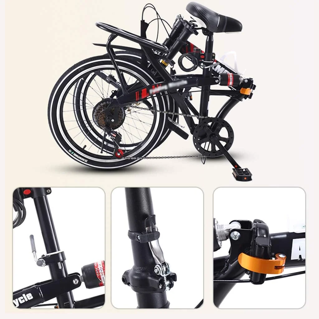 دوچرخه تاشو 20 اینچی ساده و شیک مناسب کار، بزرگسال، فوق سبک، تک سرعته، قابل حمل، کوچک، دانشجویی، مردانه، دوچرخه تاشو