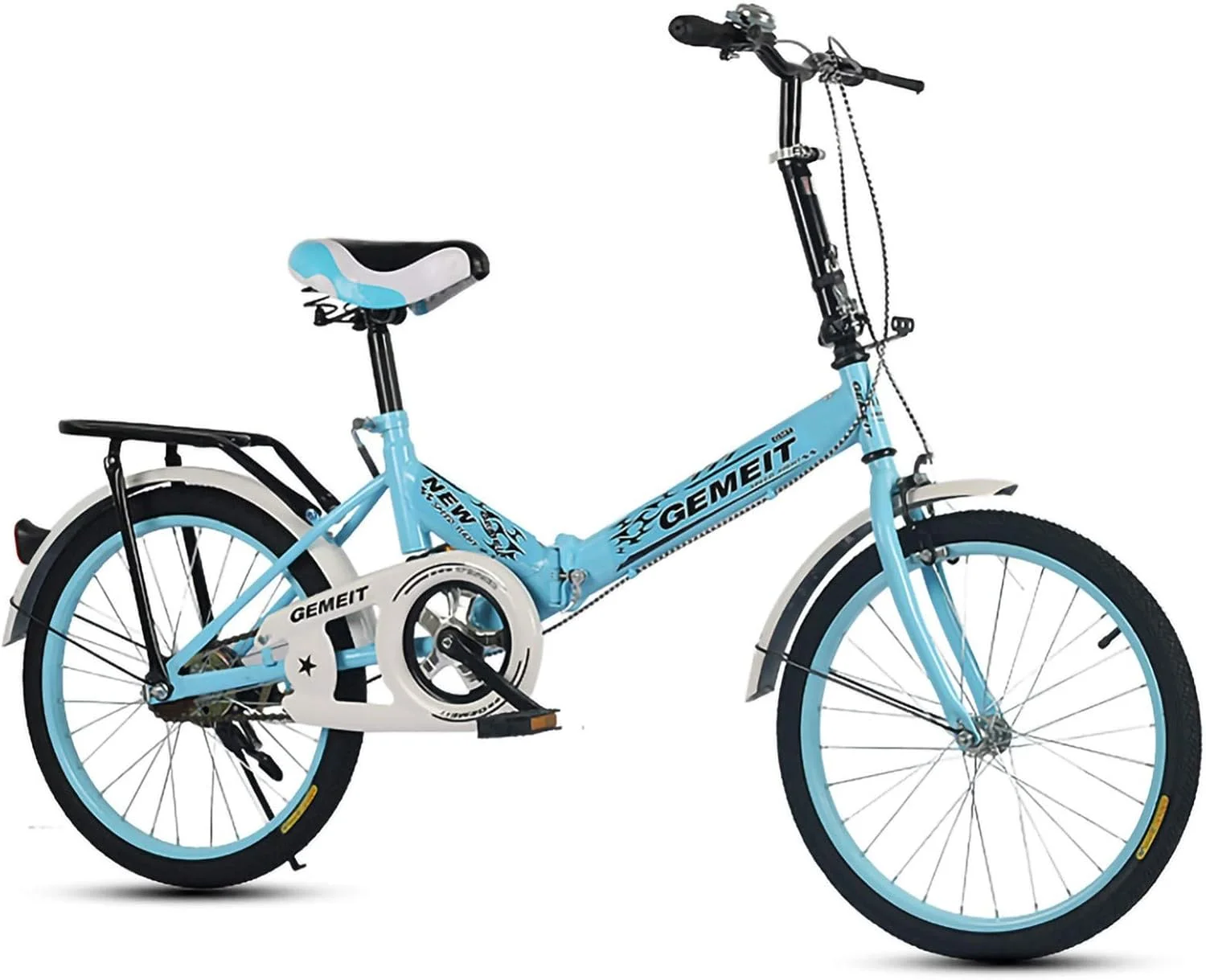 دوچرخه تاشو ساده و شیک 16/20 اینچی مناسب بزرگسالان، مردان و زنان، دوچرخه شهری تاشو کوچک و جمع و جور، سبک وزن با فریم تاشو فولاد کربنی بالا برای کودکان، پسران و دختران بزرگسال C 16 اینچ