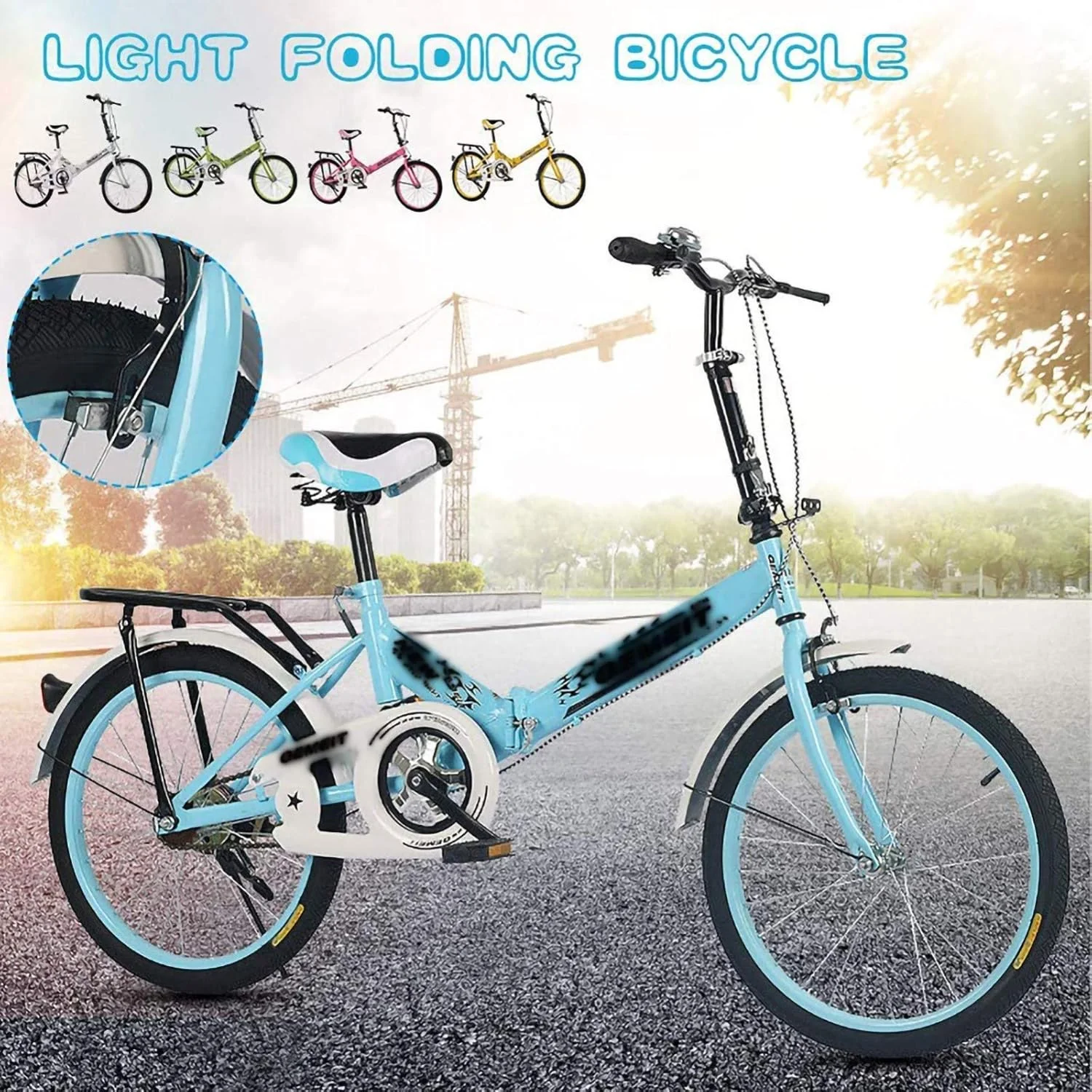 دوچرخه تاشو شهری ساده و شیک 16/20 اینچی مناسب بزرگسالان، آقایان و بانوان، دوچرخه مینی تاشو جمع و جور، سبک وزن با فریم تاشو فولاد کربنی برای کودکان، پسران و دختران، مدل E 16 اینچ