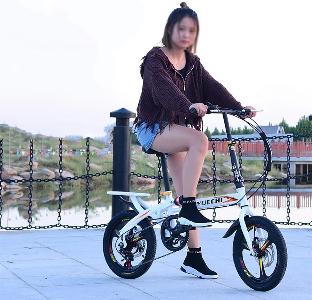 دوچرخه تاشو 16 اینچی با طراحی ساده و مدرن، مینی، سبک و قابل حمل، مناسب برای دانشجویان و بزرگسالان، 6 دنده، مناسب برای آقایان و بانوان، دوچرخه شهری