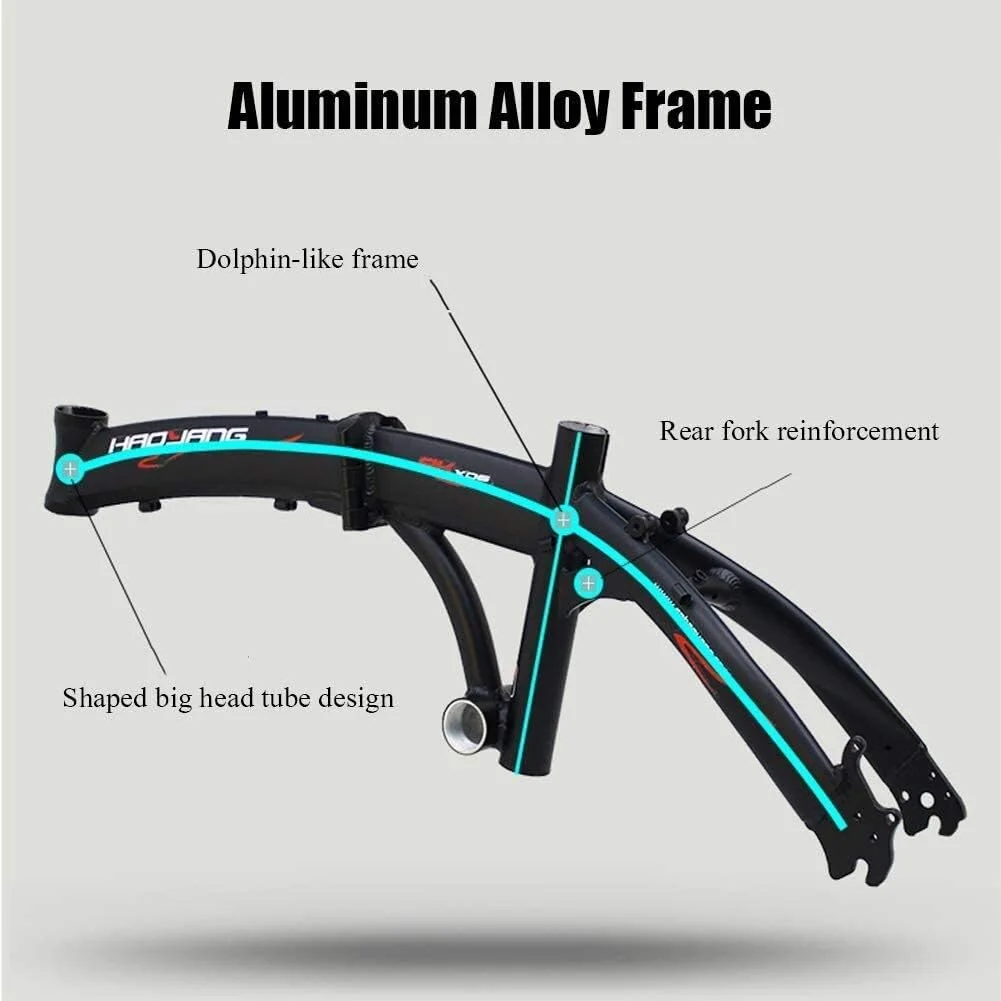 دوچرخه تاشو 16 اینچی ساده و شیک، مناسب آقایان، بانوان و دانشجویان، 6 سرعته، ترمز دیسکی دوبل، آلیاژ آلومینیوم، سبک و قابل حمل، مشکی (رنگ: مشکی)