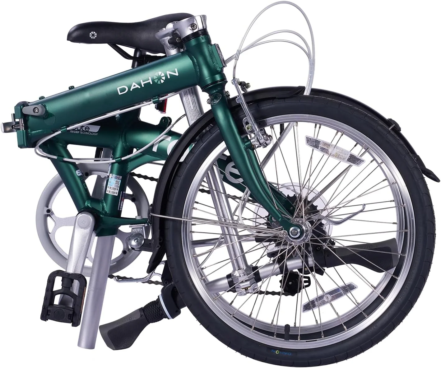 دوچرخه تاشو داهون روت، چرخ 20 اینچی، سبز تیره