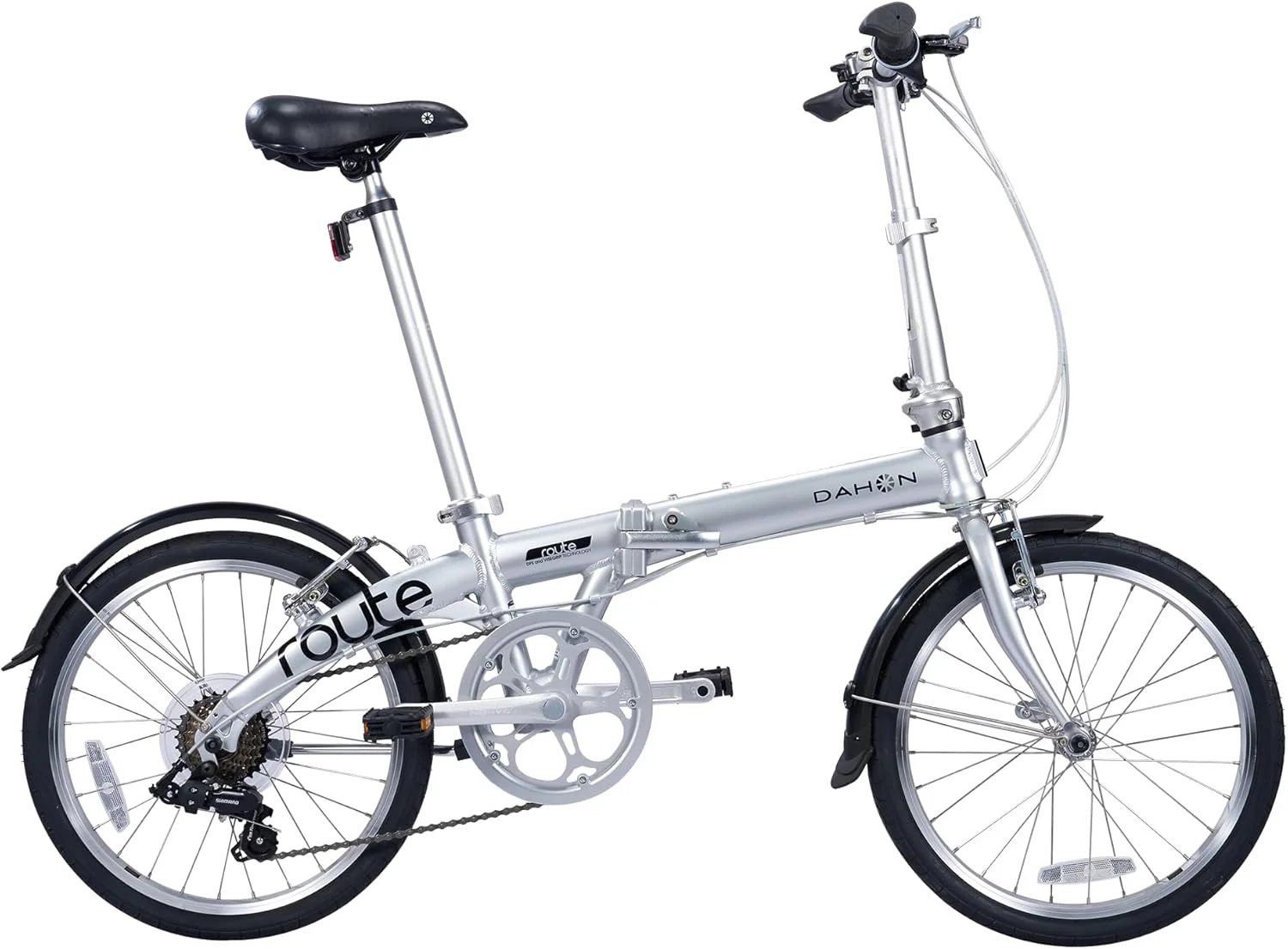 دوچرخه تاشو داهون مدل Route سایز 20 اینچ مناسب بزرگسالان، 7 دنده Shimano، بدنه آلومینیومی با ترمز V