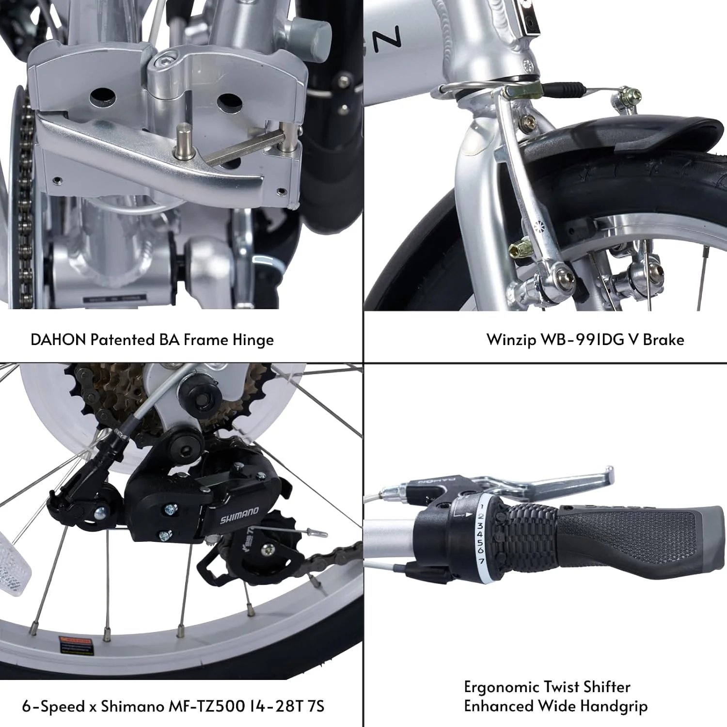 دوچرخه تاشو داهون مدل Route سایز 20 اینچ مناسب بزرگسالان، 7 دنده Shimano، بدنه آلومینیومی با ترمز V