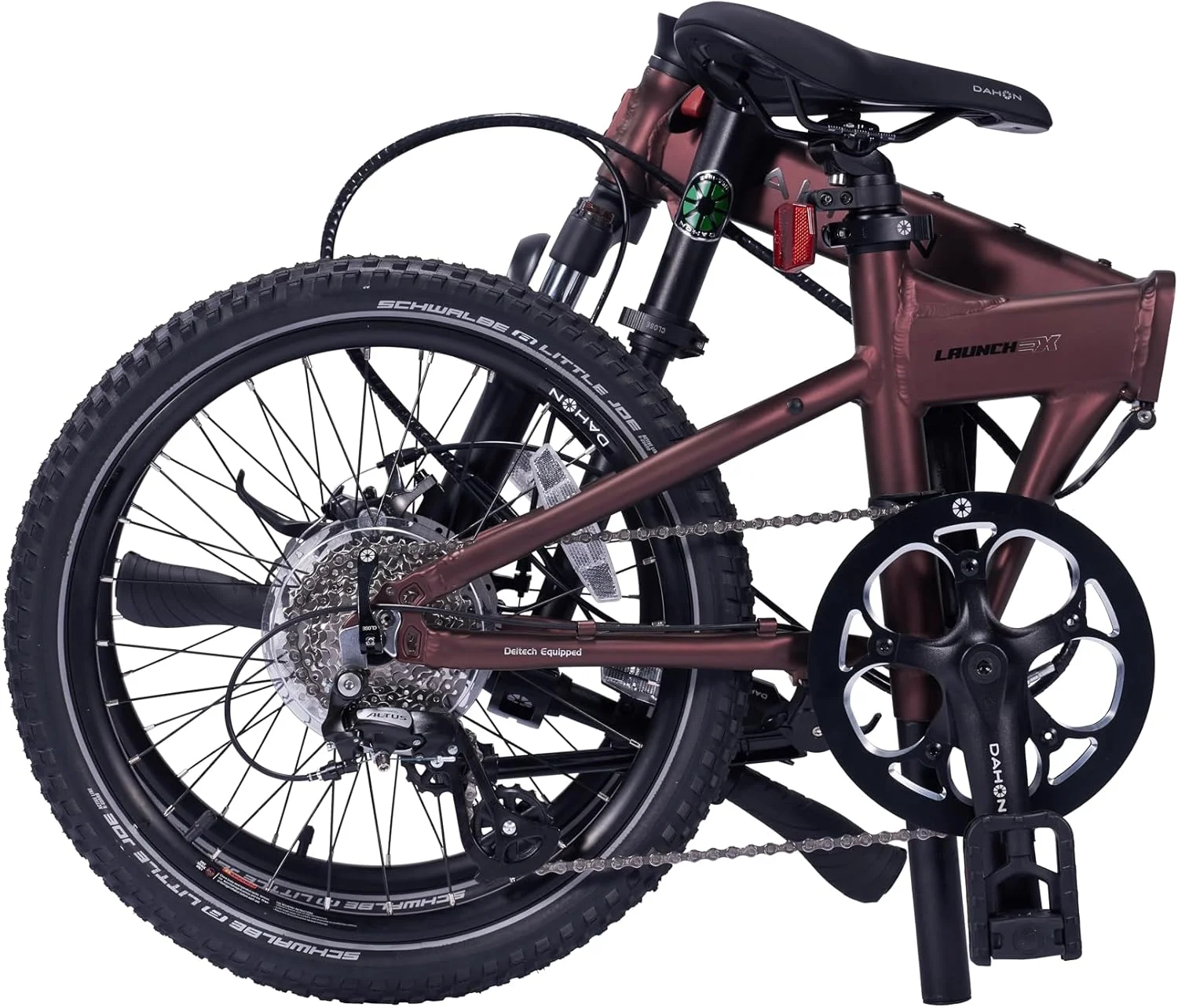 دوچرخه تاشو داهون مدل Launch EX، قهوه ای، چرخ 20 اینچی