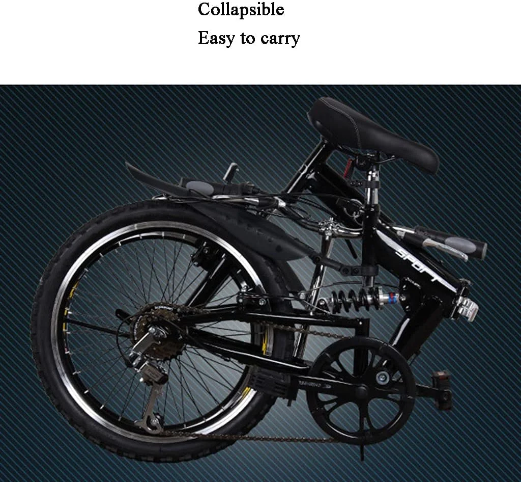 دوچرخه کودکانه 20 اینچی تاشو، دوچرخه کوهستانی 6 سرعته، صندلی قابل تنظیم با ترمز دیسکی، دوچرخه شهری (رنگ: Style1)