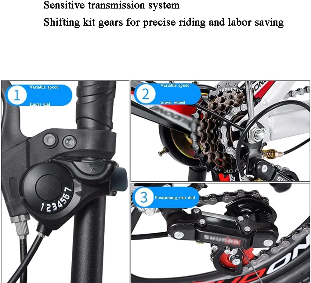 دوچرخه بچه گانه 20 اینچی تاشو دنده ای، دوچرخه کوهستان، صندلی قابل تنظیم با ترمز دیسکی، دوچرخه شهری (رنگ: Style1)