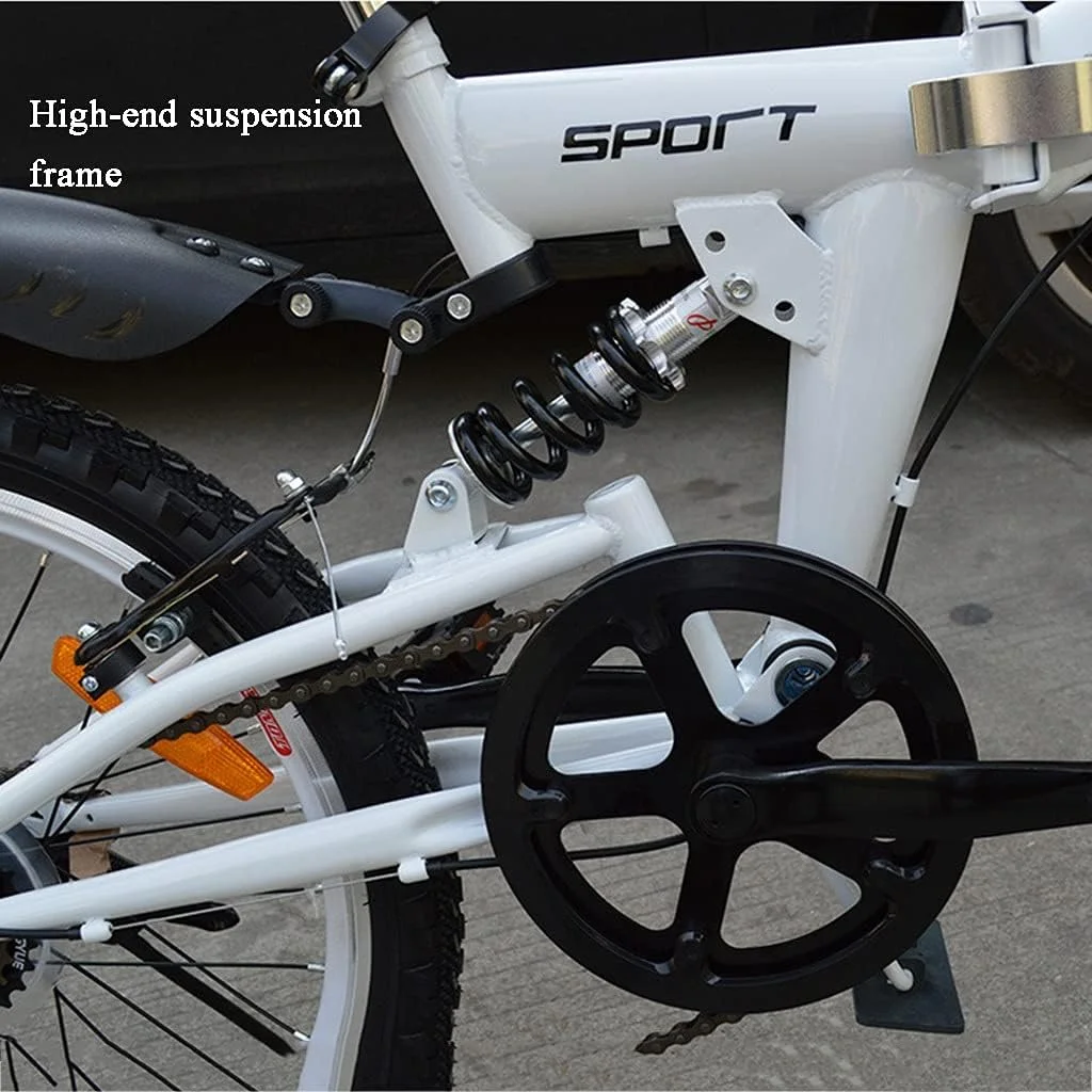 دوچرخه کودکانه 20 اینچی تاشو، دوچرخه کوهستانی 6 سرعته، صندلی قابل تنظیم با ترمز دیسکی، دوچرخه شهری (رنگ: Style1)