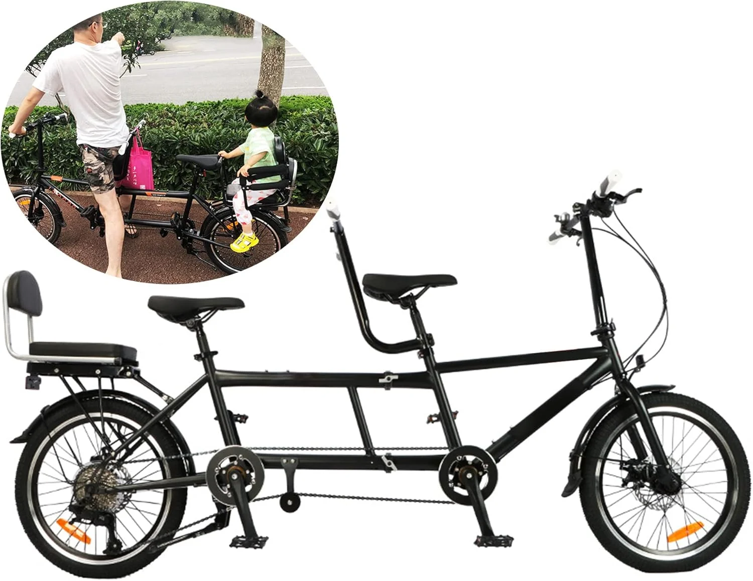 دوچرخه تاندم شهری تاشو، دوچرخه سواری با سرعت متغیر 7 سرعته ترمز دیسکی تاشو رنگ های متنوع چرخ های 20 اینچی برای دانشجویان و کارمندان اداری