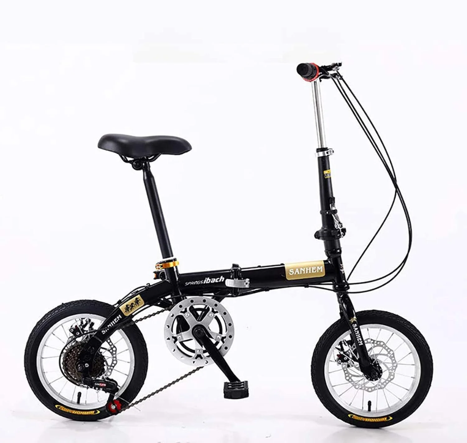 دوچرخه شهری تاشو برای بزرگسالان، مینی فوق سبک قابل حمل برای بزرگسالان، کودکان، دانشجویان، مردان و زنان، چرخ کوچک، دوچرخه ترمز دیسکی دوگانه با سرعت متغیر