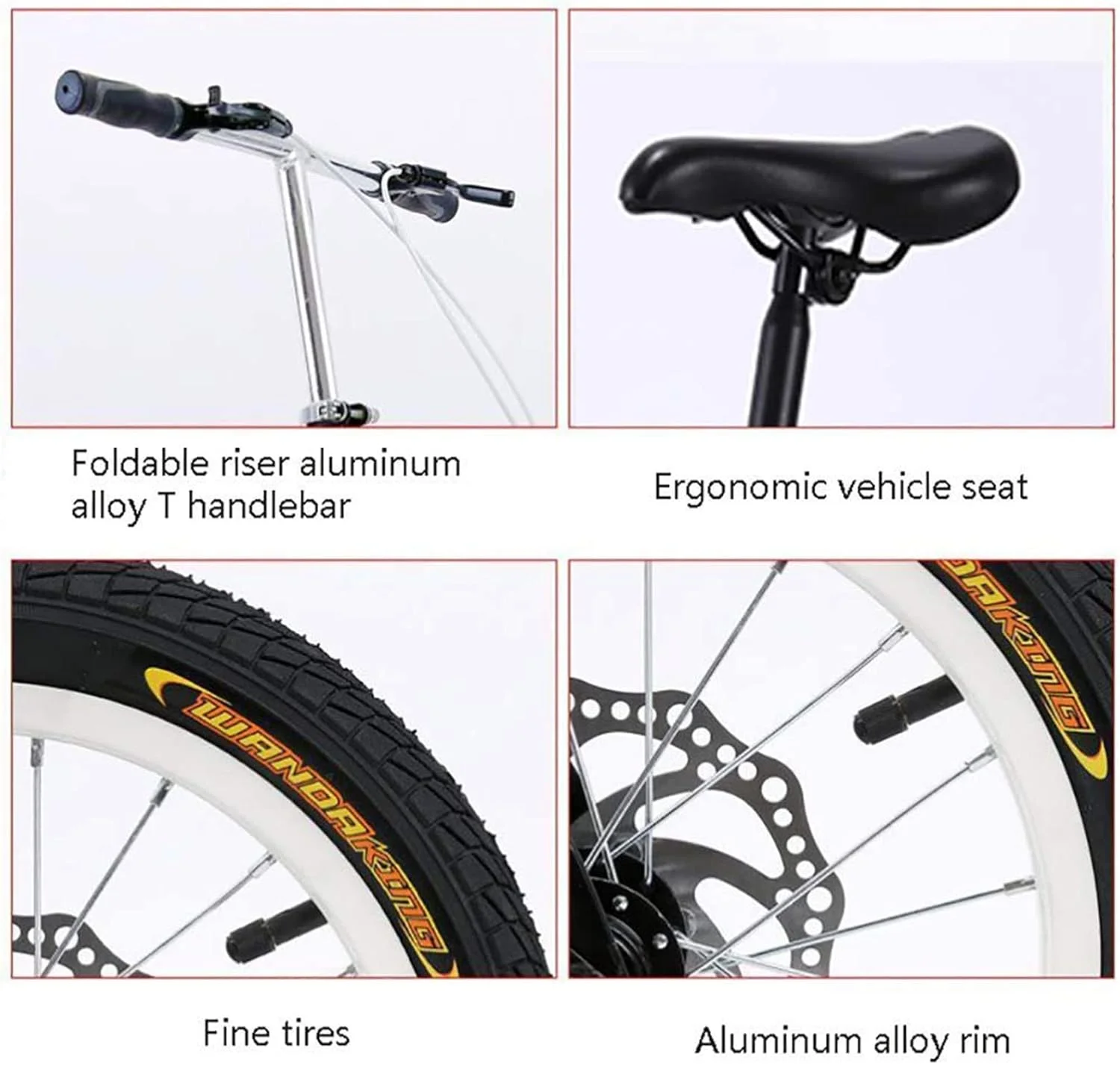 دوچرخه شهری تاشو برای بزرگسالان، مینی فوق سبک قابل حمل برای بزرگسالان، کودکان، دانشجویان، مردان و زنان، چرخ کوچک، دوچرخه ترمز دیسکی دوگانه با سرعت متغیر