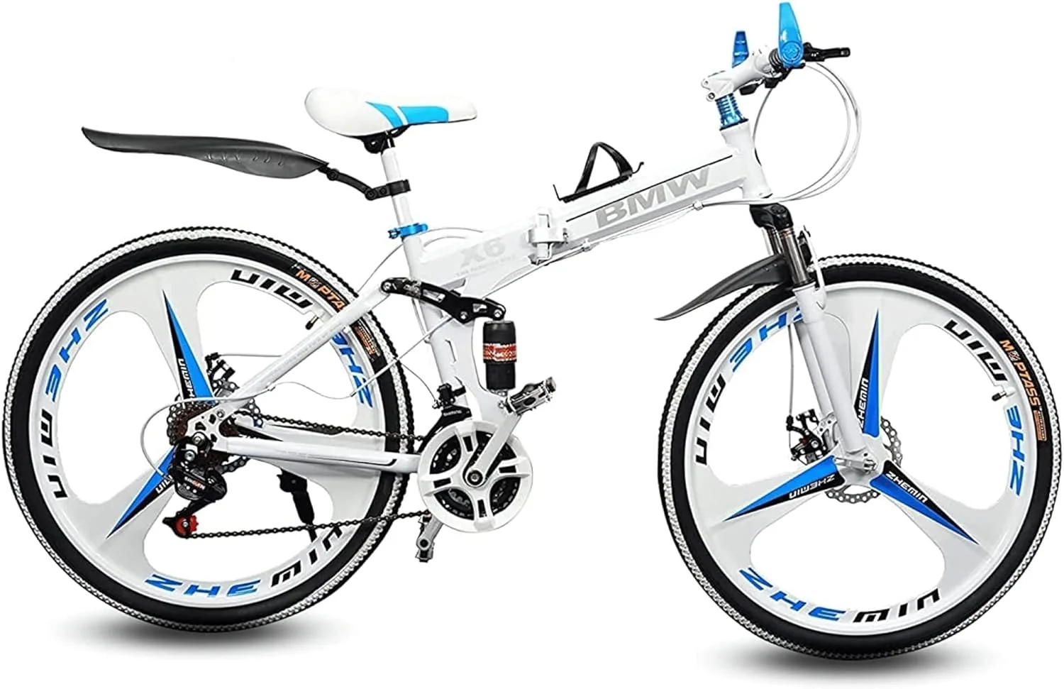 دوچرخه تاشو ورزشی کوهستان / دوچرخه 26 اینچی با فریم فولاد کربنی تاشو، دارای 21 دنده و ترمز دیسکی دوبل. آبی (مناسب برای همه) دوچرخه تاشو ورزشی کوهستان / دوچرخه 26 اینچی با فریم فولاد کربنی تاشو، دارای 21 دنده و ترمز دیسکی دوبل. آبی (مناسب برای همه)