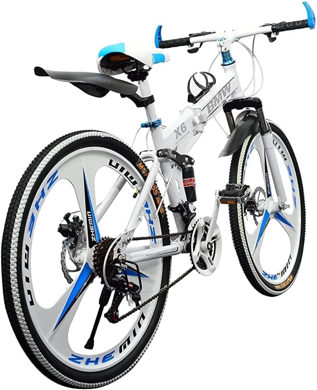 دوچرخه تاشو ورزشی کوهستان / دوچرخه 26 اینچی با فریم فولاد کربنی تاشو، دارای 21 دنده و ترمز دیسکی دوبل. آبی (مناسب برای همه) دوچرخه تاشو ورزشی کوهستان / دوچرخه 26 اینچی با فریم فولاد کربنی تاشو، دارای 21 دنده و ترمز دیسکی دوبل. آبی (مناسب برای همه)