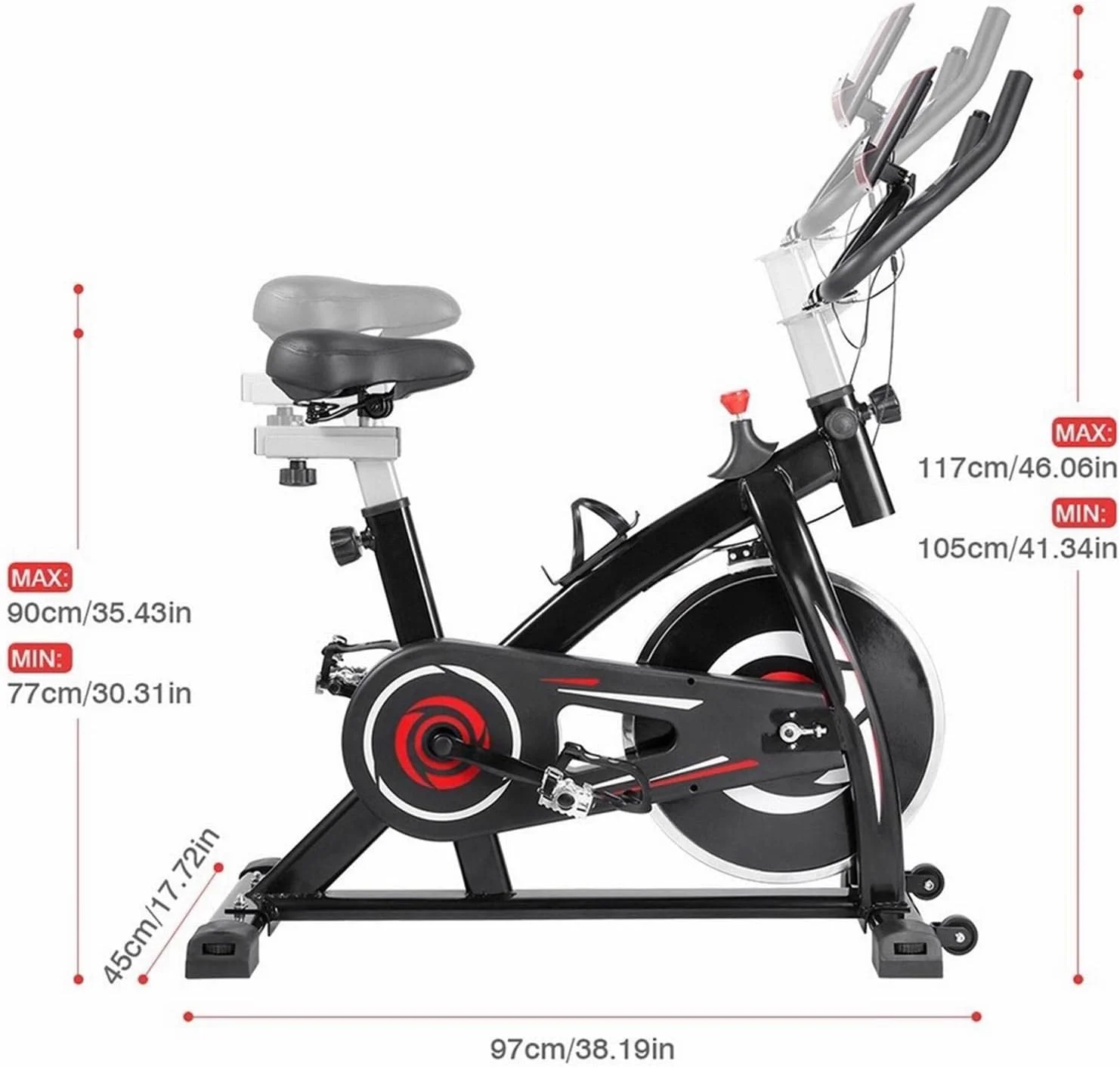 دوچرخه ثابت، دستگاه ورزشی خانگی بی صدا، تجهیزات تناسب اندام، دوچرخه اسپینینگ ایستاده، ابزار ورزشی داخلی و کاهش وزن