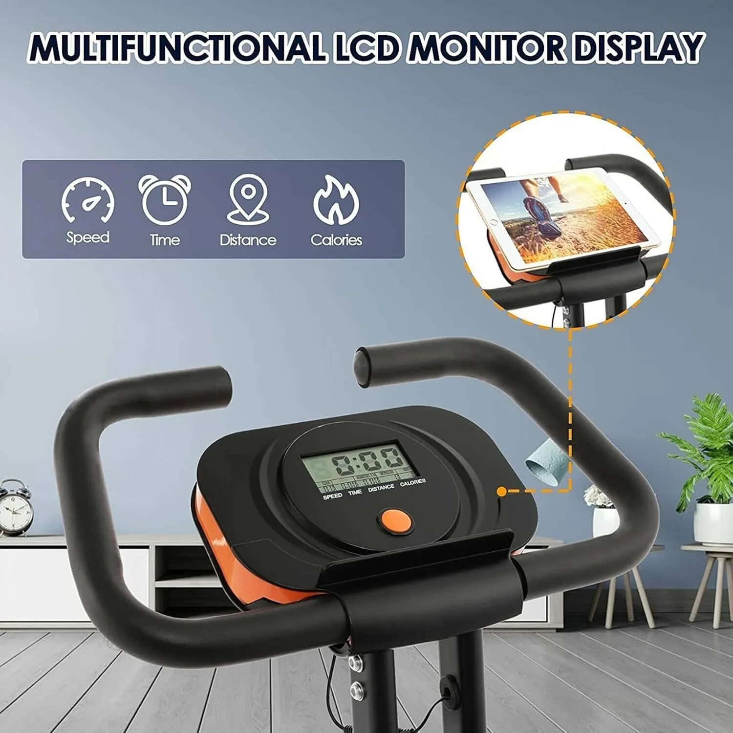 دوچرخه ثابت تاشو، دوچرخه ورزشی افقی با کشش مغناطیسی، مناسب برای تمرین و رکاب زنی در خانه و باشگاه