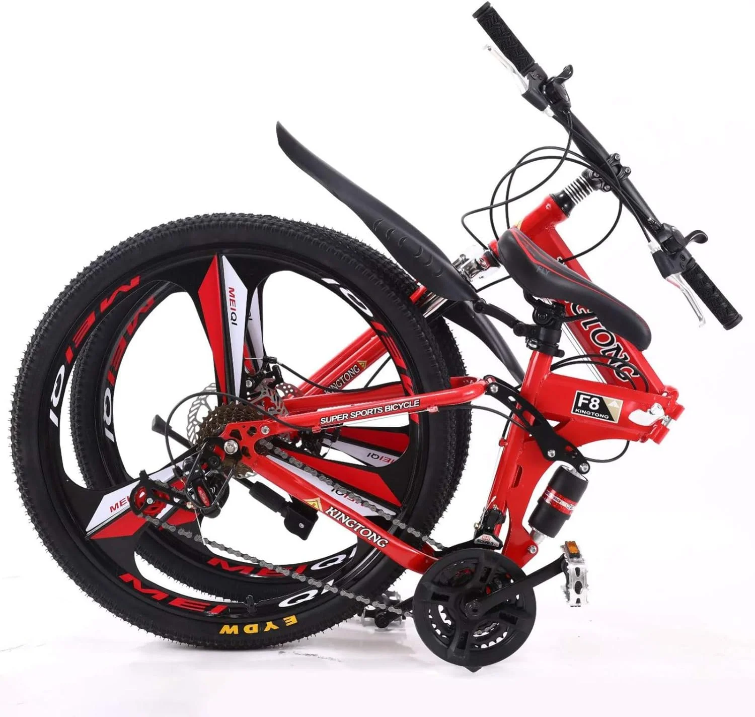 دوچرخه کوهستانی تاشو بزرگسال سایز ۲۴/۲۶ اینچ، دوچرخه تاشو MTB با سیستم تعلیق دوبل، دوچرخه تاشو جاده‌ای با ۲۴/۲۷ دنده و ترمز دیسکی دوبل، مناسب دانشجویان، بزرگسالان، بانوان و آقایان، دوچرخه تاشو شهری مدل B 24 i