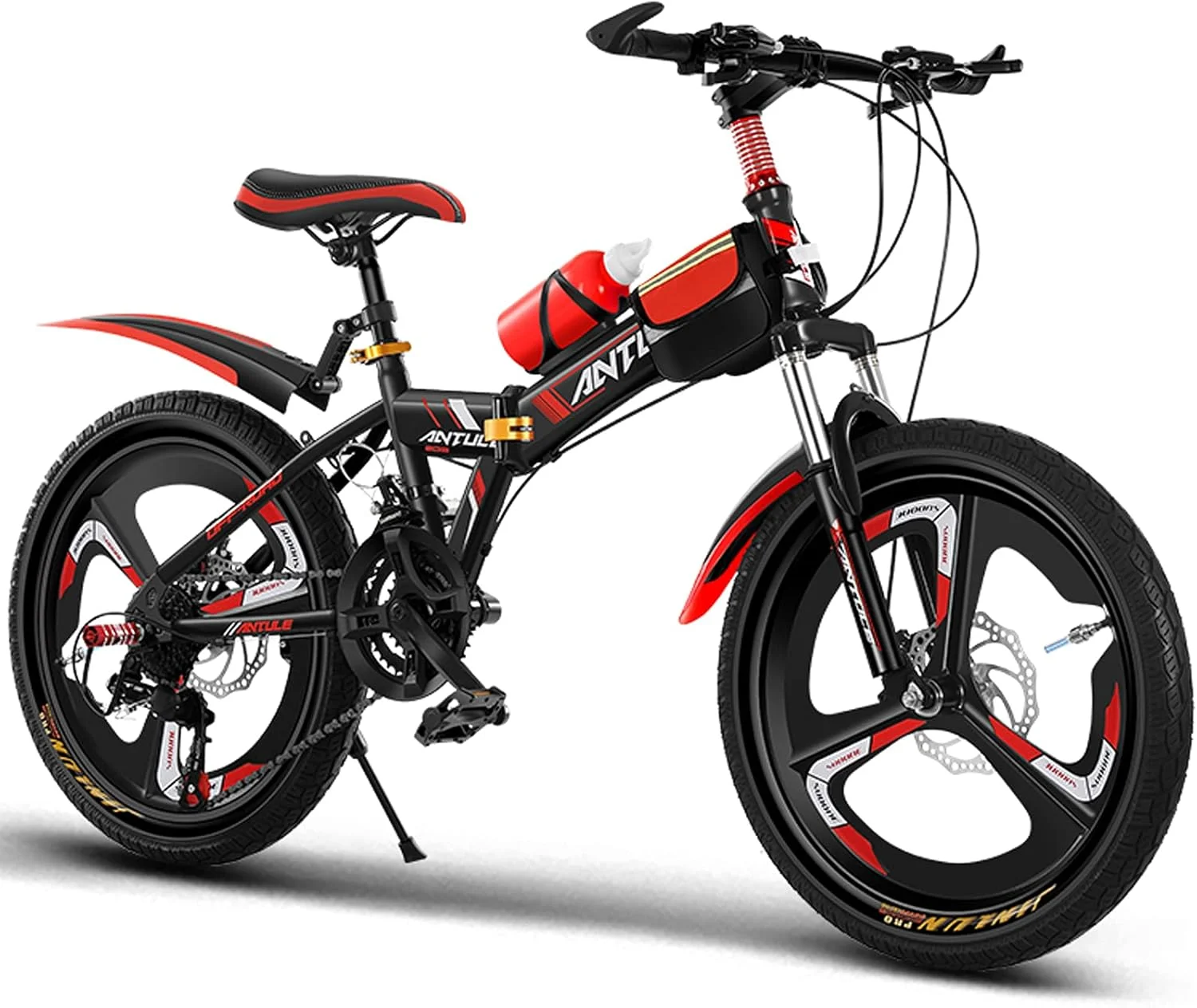 دوچرخه کوهستانی تاشو با ترمز دیسکی دوبل و سیستم تعلیق عقب، ضد لغزش، مناسب بزرگسالان، دانشجویان و ورزش های فضای باز در سایزهای 20/22/24 اینچ