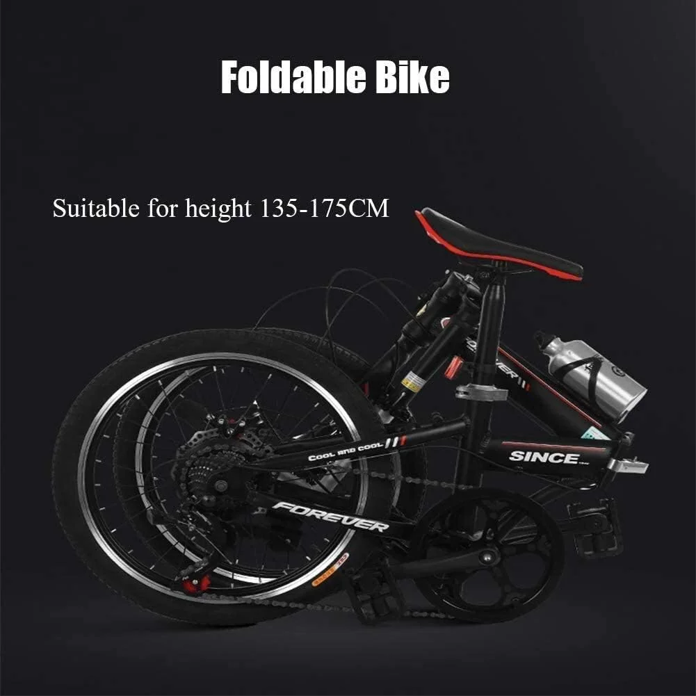 دوچرخه تاشو 20 اینچی 7 سرعته سبک وزن قابل حمل بزرگسالان زنان ترمز دیسکی دوبل دوچرخه تاشو با فریم تقویت شده