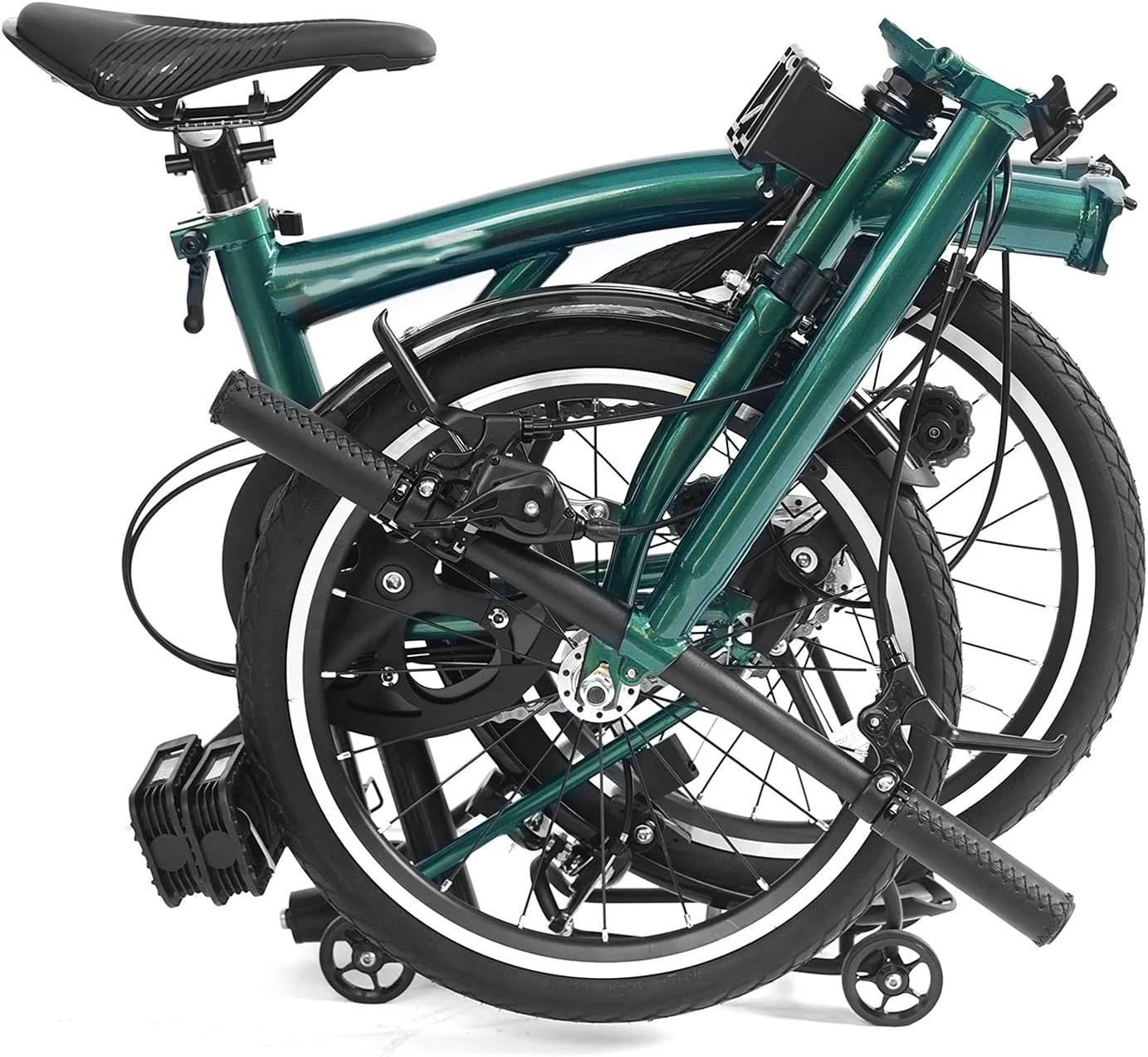 دوچرخه تاشو 16 اینچی ساخته شده از فولاد کروم مولیبدن با دسته S و 3 دنده داخلی و فریم فولادی (Hortelé)