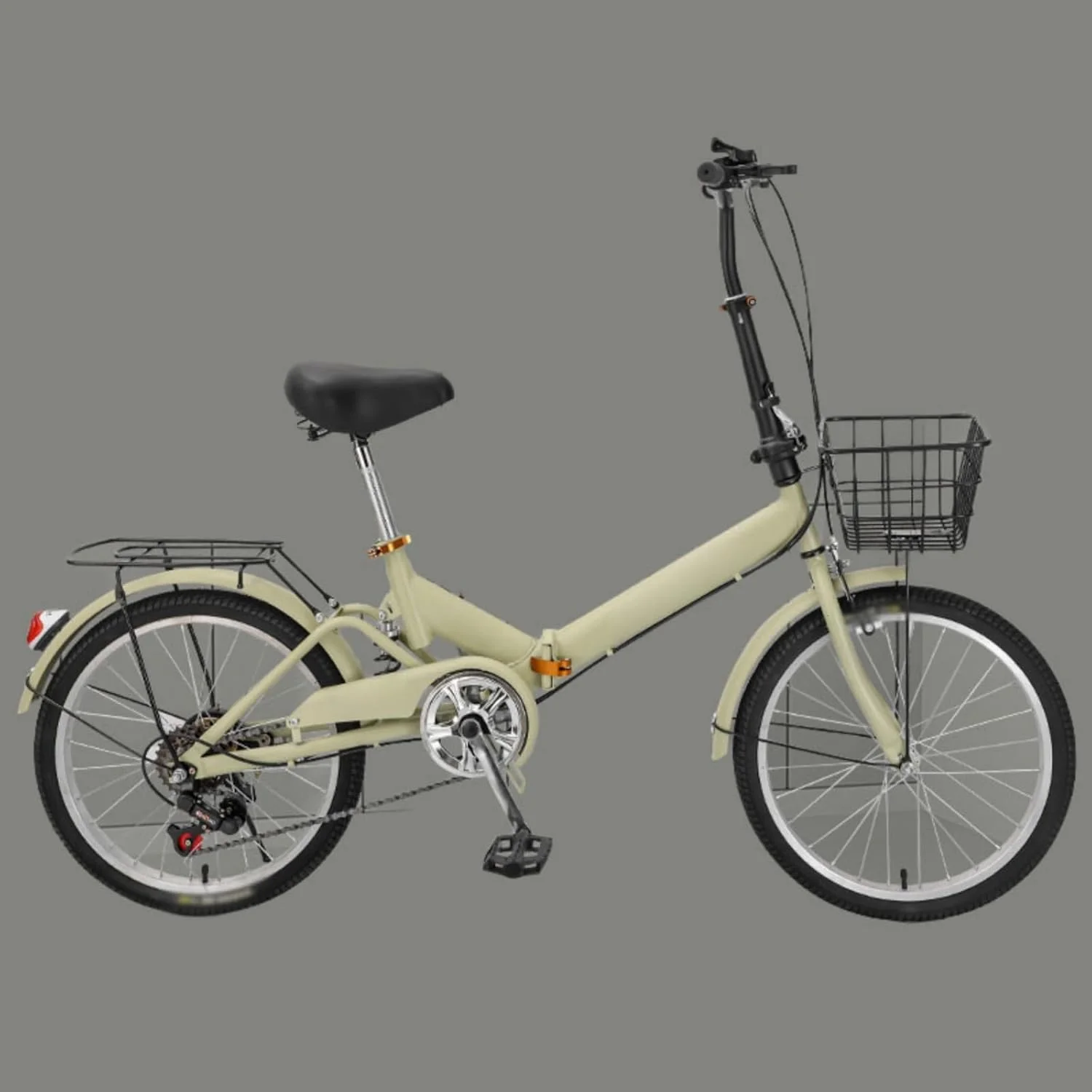 دوچرخه تاشو شهری فولادی 20 اینچی با کربن بالا، 7 سرعته با جذب شوک، ترمزهای دیسکی دوگانه، اندازه کوچک تاشو، دوچرخه تاشو برای رفت و آمد شهری