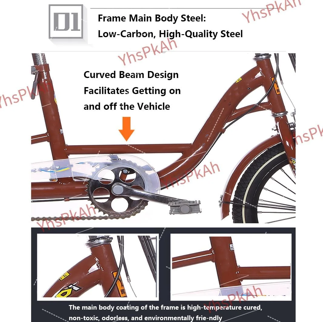 سه چرخه بزرگسال 16 اینچی با صندلی عقب و سبد، دوچرخه های 3 چرخ، دوچرخه های تک پدال، با فریم فولادی کربنی، سه چرخه باربری برای سالمندان، زنان و مردان - مشکی سه چرخه بزرگسال 16 اینچی با صندلی عقب و سبد، دوچرخه های 3 چرخ، دوچرخه های تک پدال، با فریم فولادی کربنی، سه چرخه باربری برای سالمندان، زنان و مردان - مشکی