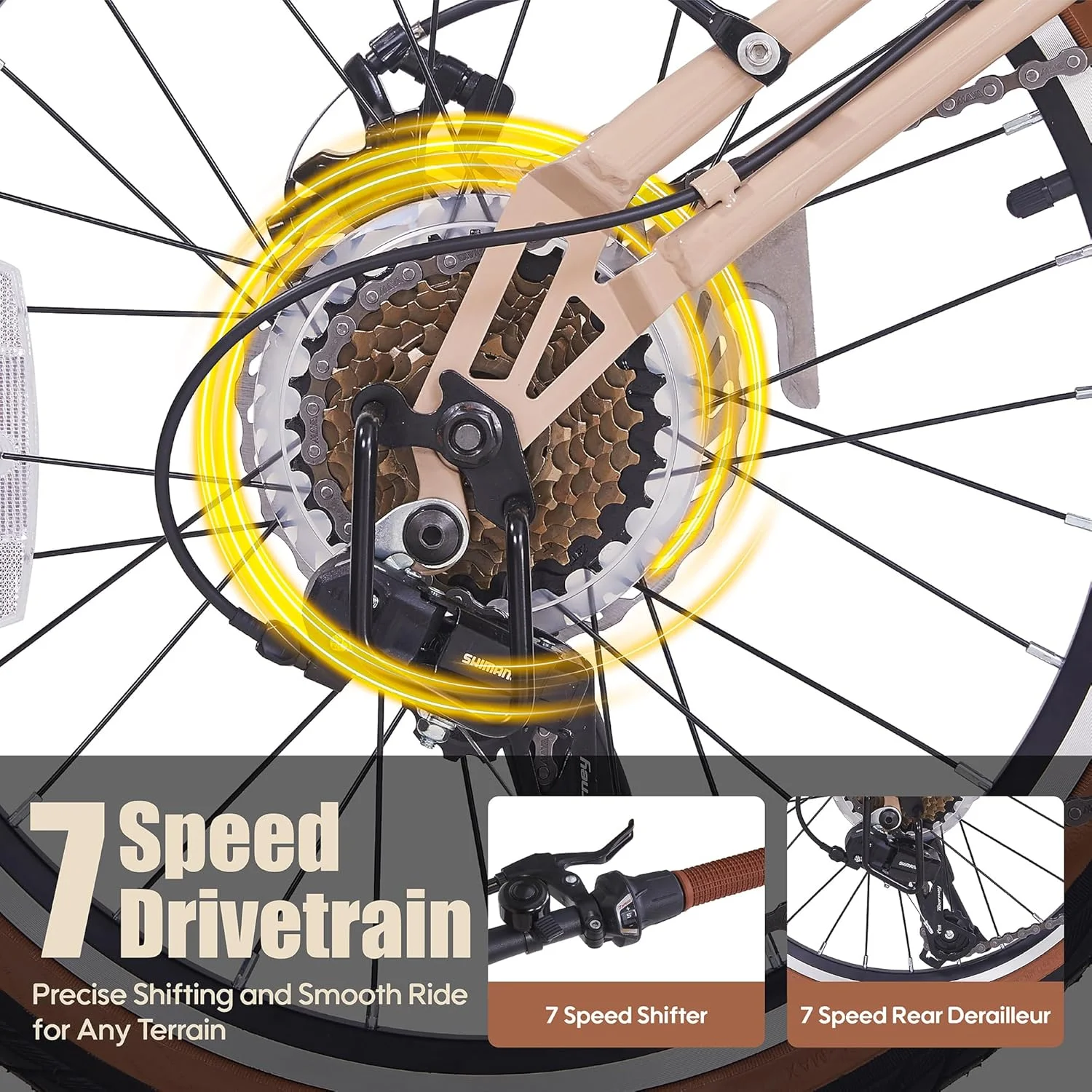 دوچرخه تاشو ۲۰ اینچی، دوچرخه تاشو ۷ سرعته برای بزرگسالان، زنان و مردان، دوچرخه های تاشو با سبد برای بزرگسالان، دوچرخه های رفت و آمد با ترمزهای دیسکی جلو و عقب، صندلی قابل تنظیم