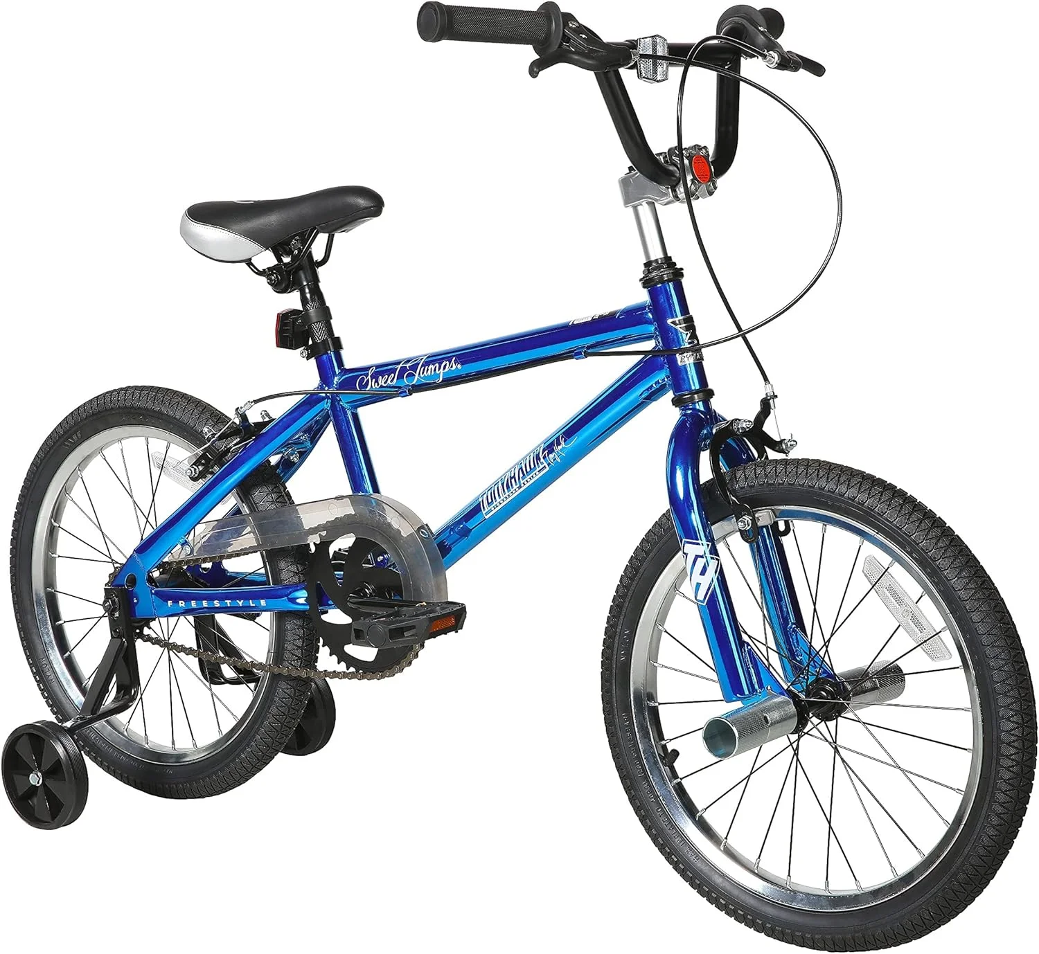 دوچرخه BMX دایناکرفت 18 اینچی تونی هاوک مدل Sweet Jumps به همراه چرخ های آموزشی جداشدنی