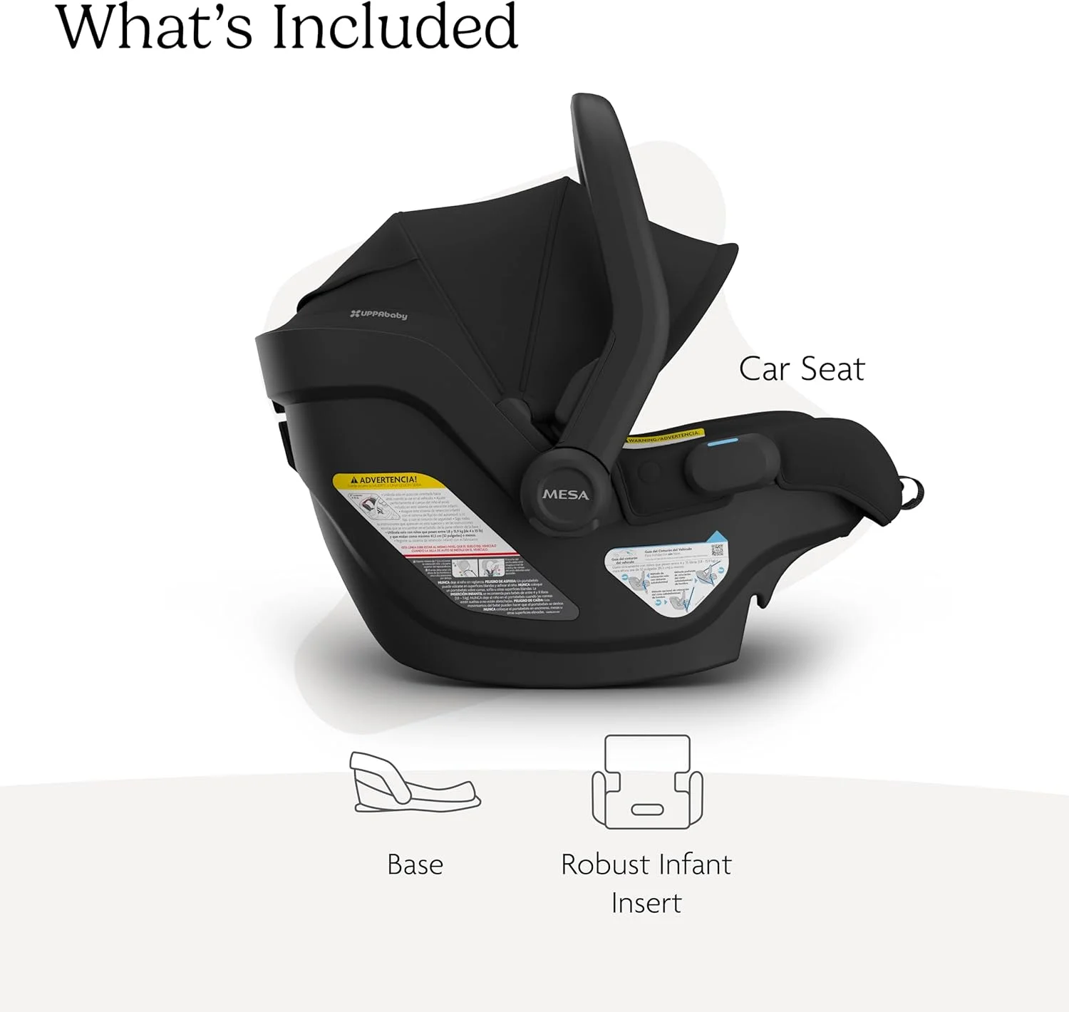 صندلی ماشین کودک آپا بیبی مدل Mesa V3 - نصب آسان + فناوری SmartSecure - اتصال به کالسکه | پایه + درج نوزاد شامل می شود - جیک (ذغالی)