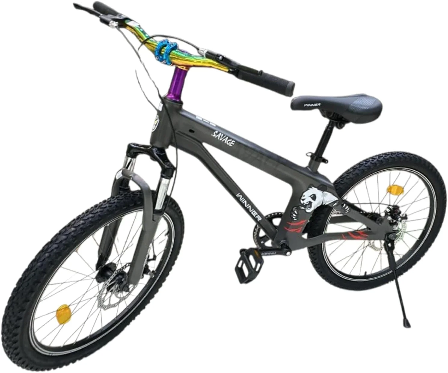 دوچرخه فری استایل بچگانه سایز ۲۰ اینچ - فریم شیک و بادوام، تک سرعته، دسته های رنگارنگ، طراحی اسپرت منحصر به فرد برای پسران و دختران