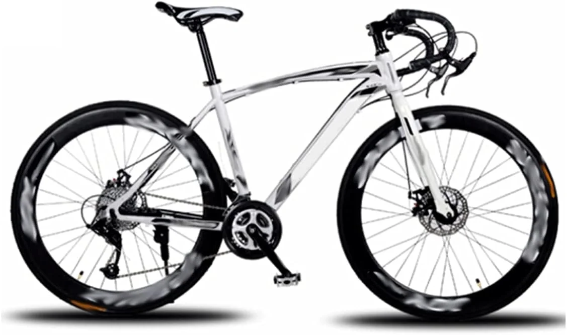 دوچرخه ۲۶ اینچی دنده ثابت بزرگسال، ۲۴ سرعته، کورسی، کوهستانی، فریم فولادی کربنی، مناسب ورزش و دوچرخه سواری MTB (سفید)