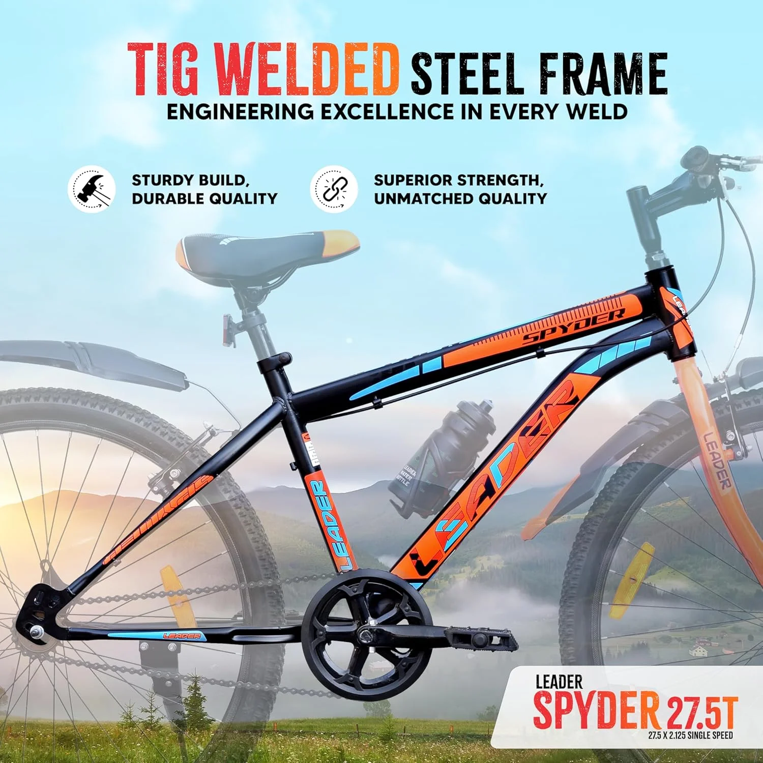 دوچرخه کوهستانی تک سرعته لیدر اسپایدر 27.5T به همراه لوازم جانبی کامل برای آقایان دوچرخه کوهستانی تک سرعته لیدر اسپایدر 27.5T به همراه لوازم جانبی کامل برای آقایان